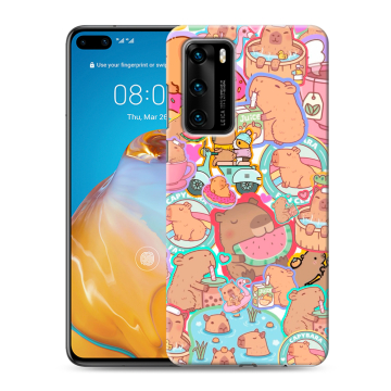 Силиконовый чехол на Huawei P40 с принтом капибары