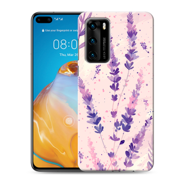 Силиконовый чехол на Huawei P40 с принтом цветы лаванда Силиконовый чехол на Huawei P40 с принтом цветы лаванда