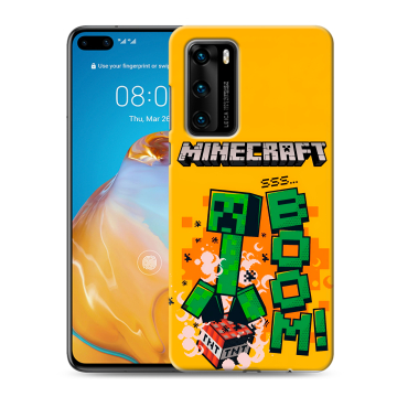 Силиконовый чехол на Huawei P40 с принтом Майнкрафт Minecraft