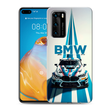 Силиконовый чехол на Huawei P40 с принтом БМВ BMW