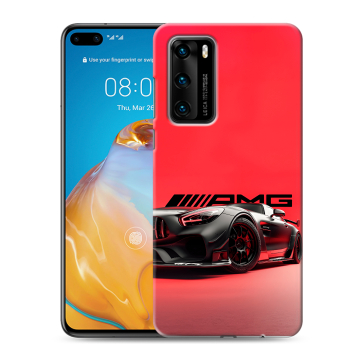 Силиконовый чехол на Huawei P40 с принтом Мерседес Mercedes AMG