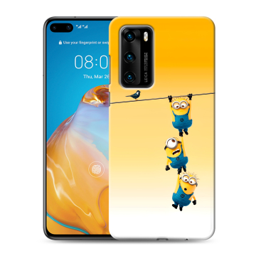Силиконовый чехол на Huawei P40 с принтом Миньоны
