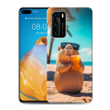 Силиконовый чехол на Huawei P40 с принтом Капибара