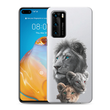 Силиконовый чехол на Huawei P40 с принтом Львы