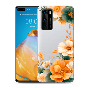 Силиконовый чехол на Huawei P40 с принтом Цветы принт