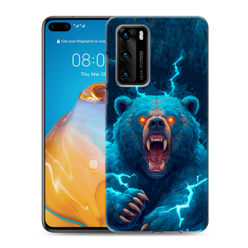 Силиконовый чехол на Huawei P40 с принтом Медведь