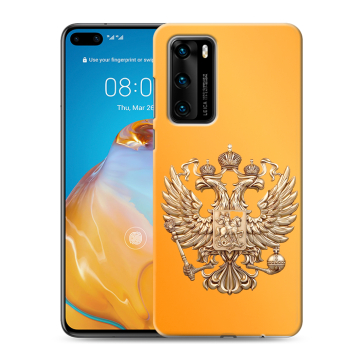 Силиконовый чехол на Huawei P40 с принтом Герб Флаг России