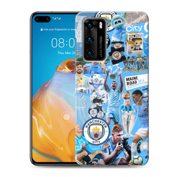 Силиконовый чехол на Huawei P40 с принтом Man City Манчестер Сити