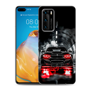 Силиконовый чехол на Huawei P40 с принтом BMW БМВ
