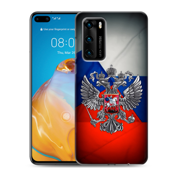 Силиконовый чехол на Huawei P40 с принтом Флаг России Силиконовый чехол на Huawei P40 с принтом Флаг России
