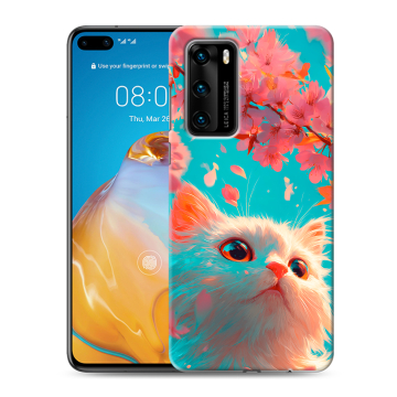 Силиконовый чехол на Huawei P40 с принтом Красивый кот