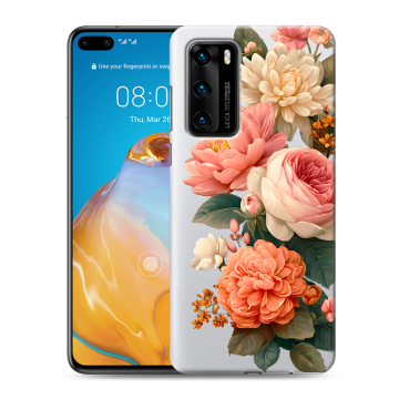 Силиконовый чехол на Huawei P40 с принтом цветы
