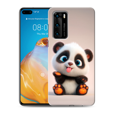 Силиконовый чехол на Huawei P40 с принтом милая панда