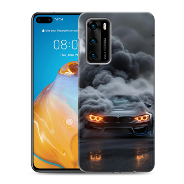 Силиконовый чехол на Huawei P40 с принтом BMW БМВ