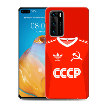 Силиконовый чехол на Huawei P40 с принтом Флаг Герб СССР