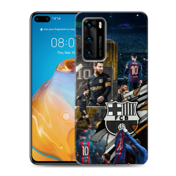 Силиконовый чехол на Huawei P40 с принтом Messi Barcelona Силиконовый чехол на Huawei P40 с принтом Messi Barcelona