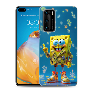 Силиконовый чехол на Huawei P40 с принтом Спанч боб Спанчбоб Силиконовый чехол на Huawei P40 с принтом Спанч боб Спанчбоб