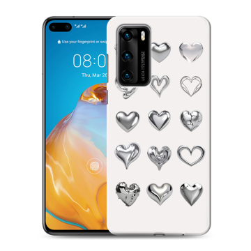 Силиконовый чехол на Huawei P40 с принтом Y2K сердечки Силиконовый чехол на Huawei P40 с принтом Y2K сердечки
