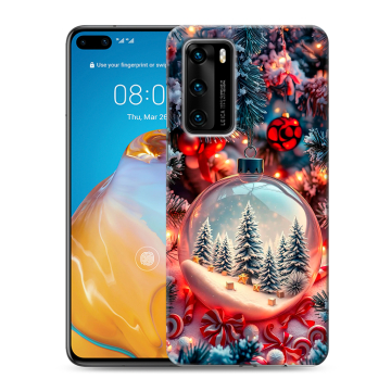 Силиконовый чехол на Huawei P40 с принтом Новый год
