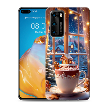 Силиконовый чехол на Huawei P40 с принтом Новый год