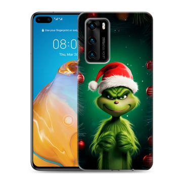 Силиконовый чехол на Huawei P40 с принтом Гринч Новый год Рождество