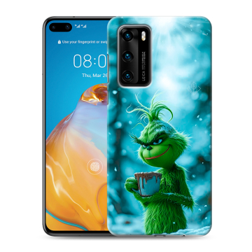 Силиконовый чехол на Huawei P40 с принтом Новый год гринч