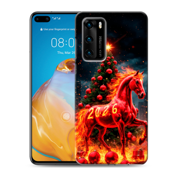 Силиконовый чехол на Huawei P40 с принтом Новый год