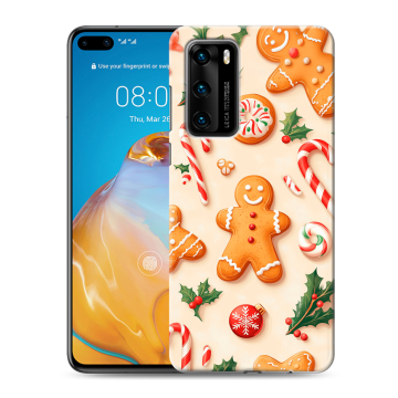 Силиконовый чехол на Huawei P40 с принтом Новый год