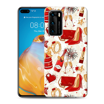 Силиконовый чехол на Huawei P40 с принтом Новый год