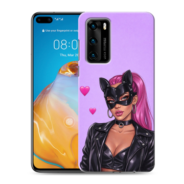 Силиконовый чехол на Huawei P40 с принтом женский