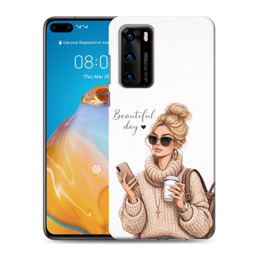 Силиконовый чехол на Huawei P40 с принтом женский Силиконовый чехол на Huawei P40 с принтом женский