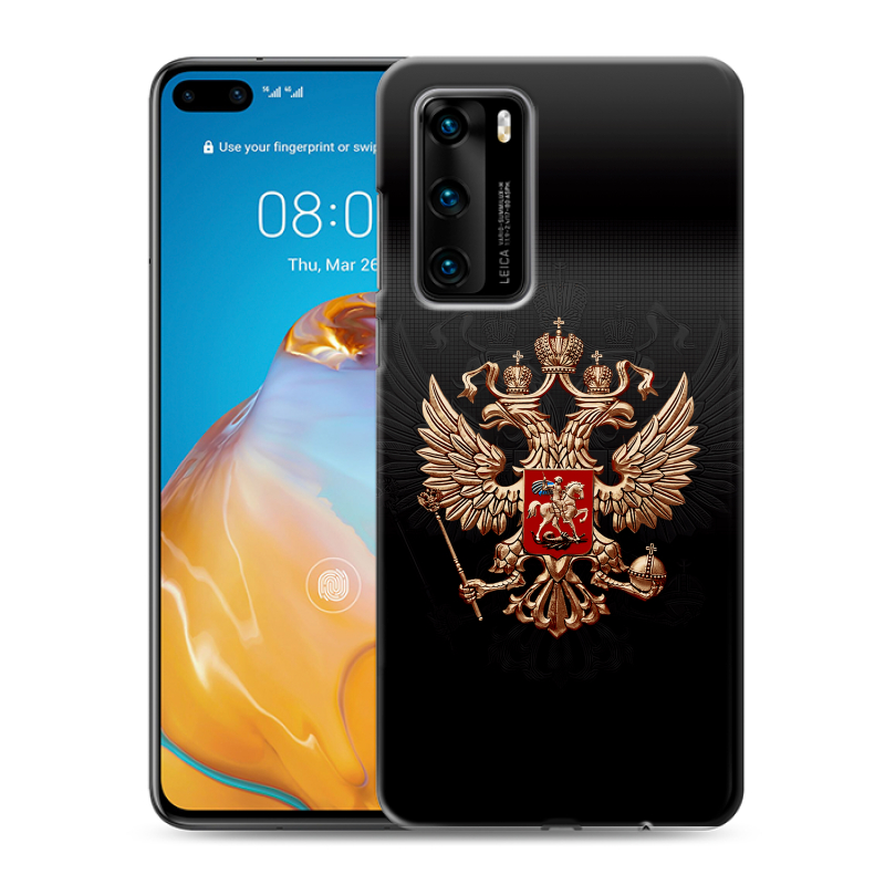 Пластиковый чехол на Huawei P40 с принтом Герб России Пластиковый чехол на Huawei P40 с принтом Герб России