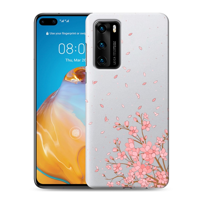 Пластиковый чехол на Huawei P40 с принтом Ветка сакуры Пластиковый чехол на Huawei P40 с принтом Ветка сакуры
