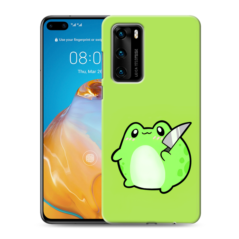 Силиконовый противоударный чехол на Huawei P40 с принтом Лягушенок Силиконовый противоударный чехол на Huawei P40 с принтом Лягушенок
