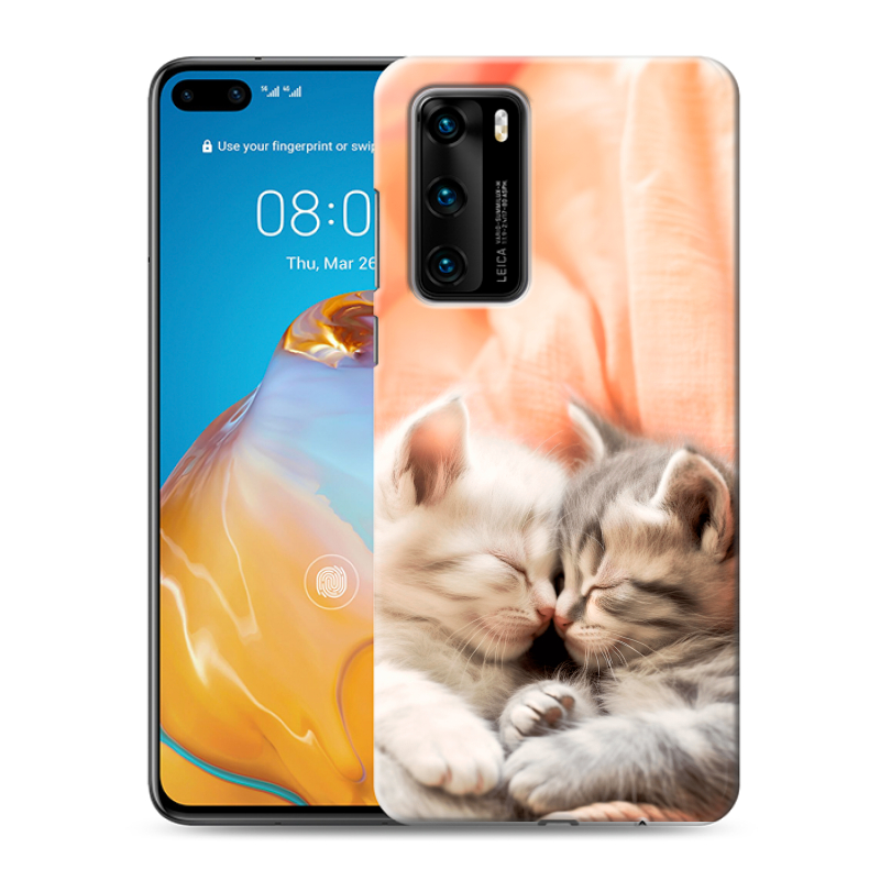Силиконовый чехол на Huawei P40 с принтом Котята Силиконовый чехол на Huawei P40 с принтом Котята