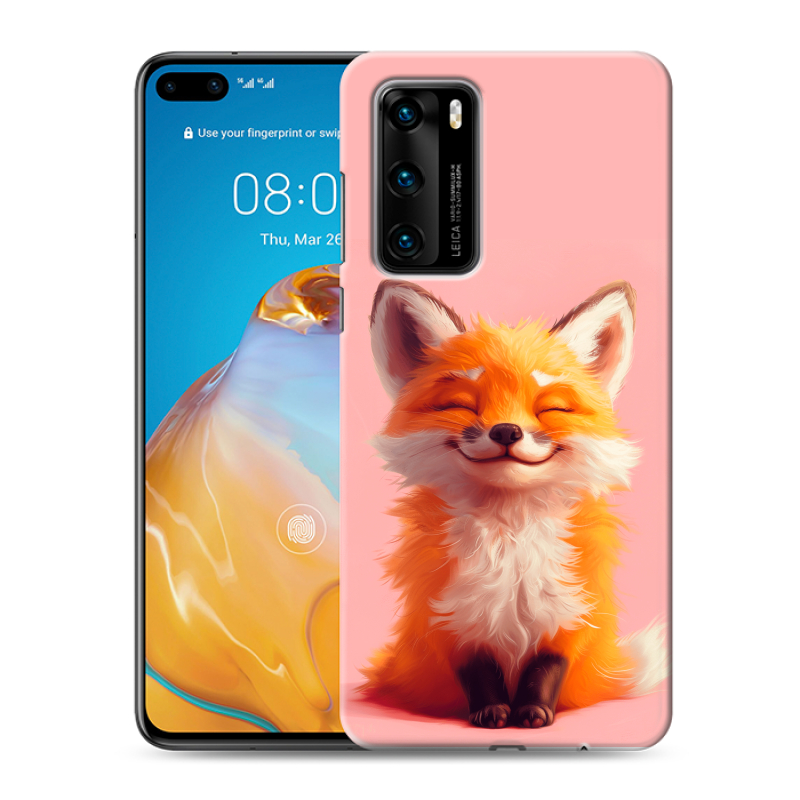 Силиконовый чехол на Huawei P40 с принтом милая лиса Силиконовый чехол на Huawei P40 с принтом милая лиса