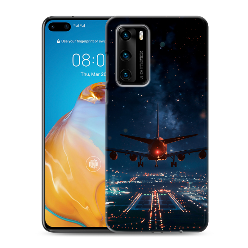 Пластиковый чехол на Huawei P40 с принтом самолет Пластиковый чехол на Huawei P40 с принтом самолет
