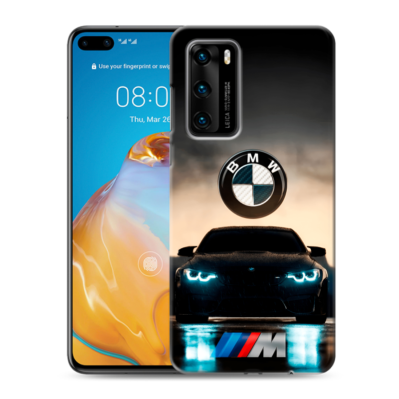 Силиконовый чехол на Huawei P40 с принтом БМВ BMW Силиконовый чехол на Huawei P40 с принтом БМВ BMW
