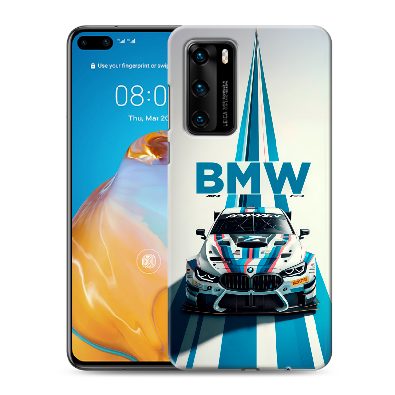 Силиконовый чехол на Huawei P40 с принтом БМВ BMW Силиконовый чехол на Huawei P40 с принтом БМВ BMW