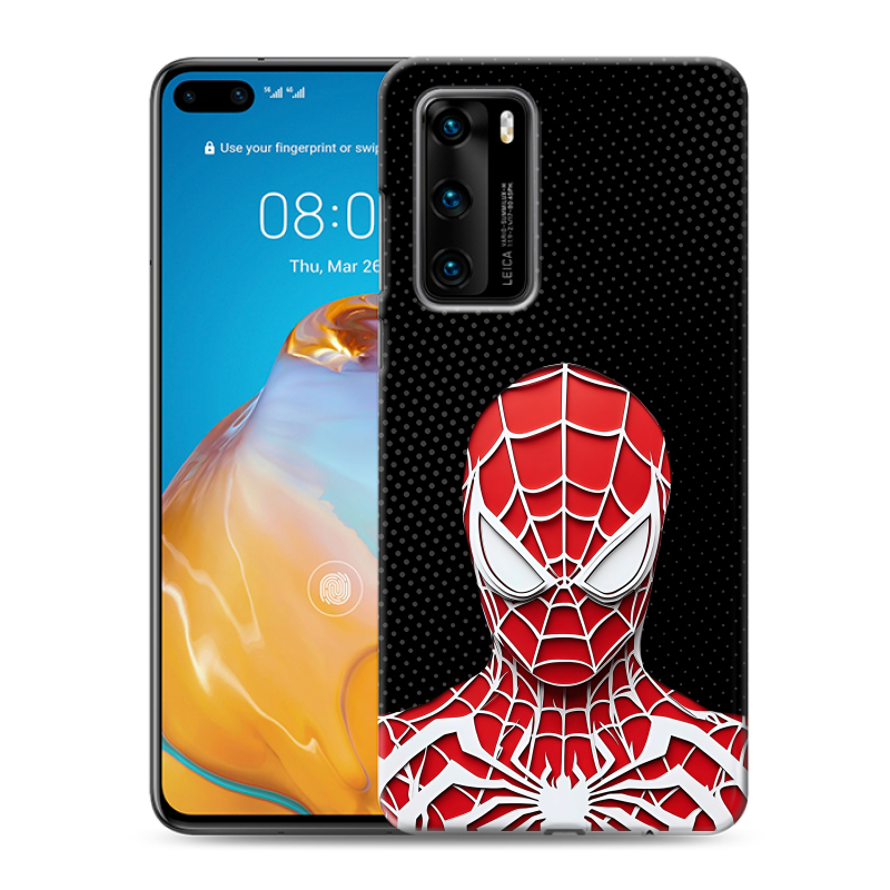 Пластиковый чехол на Huawei P40 с принтом человек паук spiderman Пластиковый чехол на Huawei P40 с принтом человек паук spiderman