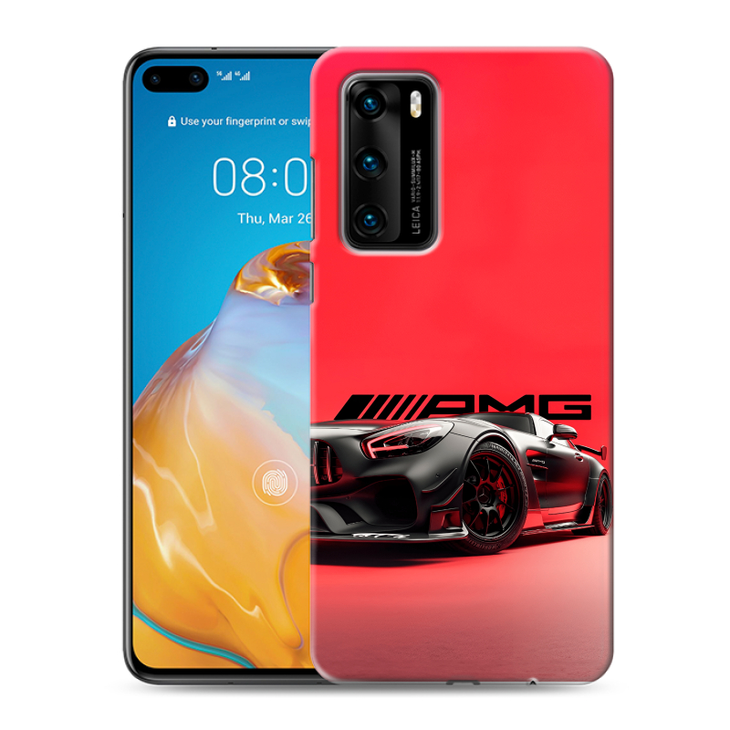 Силиконовый чехол на Huawei P40 с принтом Мерседес Mercedes AMG Силиконовый чехол на Huawei P40 с принтом Мерседес Mercedes AMG