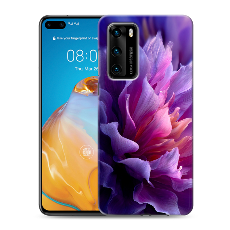 Силиконовый противоударный чехол на Huawei P40 с принтом женский цветы Силиконовый противоударный чехол на Huawei P40 с принтом женский цветы