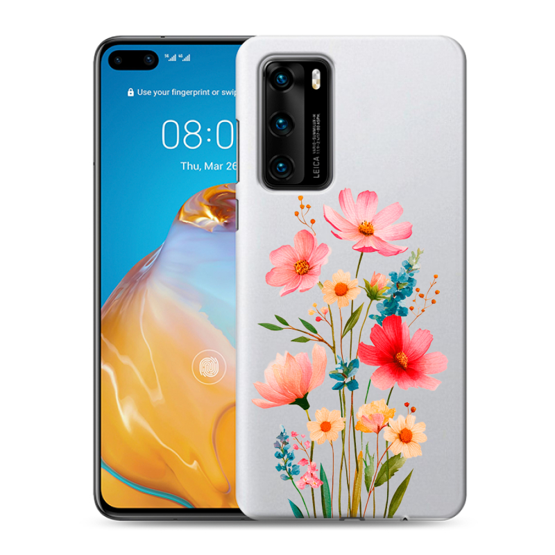 Силиконовый чехол на Huawei P40 с принтом Цветы Силиконовый чехол на Huawei P40 с принтом Цветы