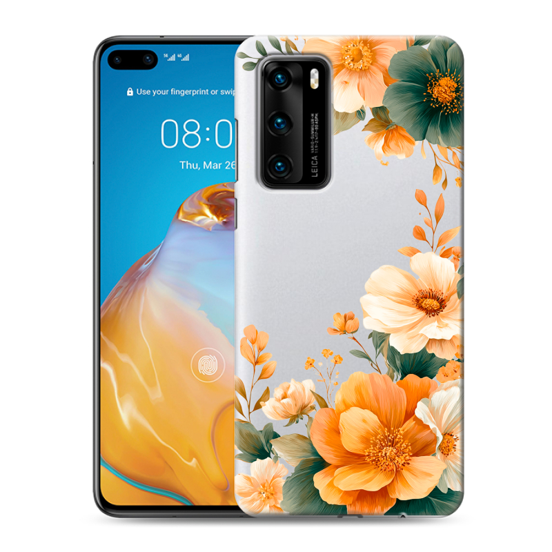 Силиконовый чехол на Huawei P40 с принтом Цветы принт Силиконовый чехол на Huawei P40 с принтом Цветы принт