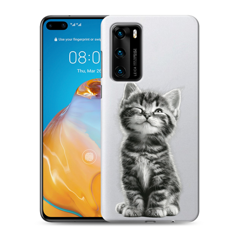 Силиконовый чехол на Huawei P40 с принтом Котенок Силиконовый чехол на Huawei P40 с принтом Котенок