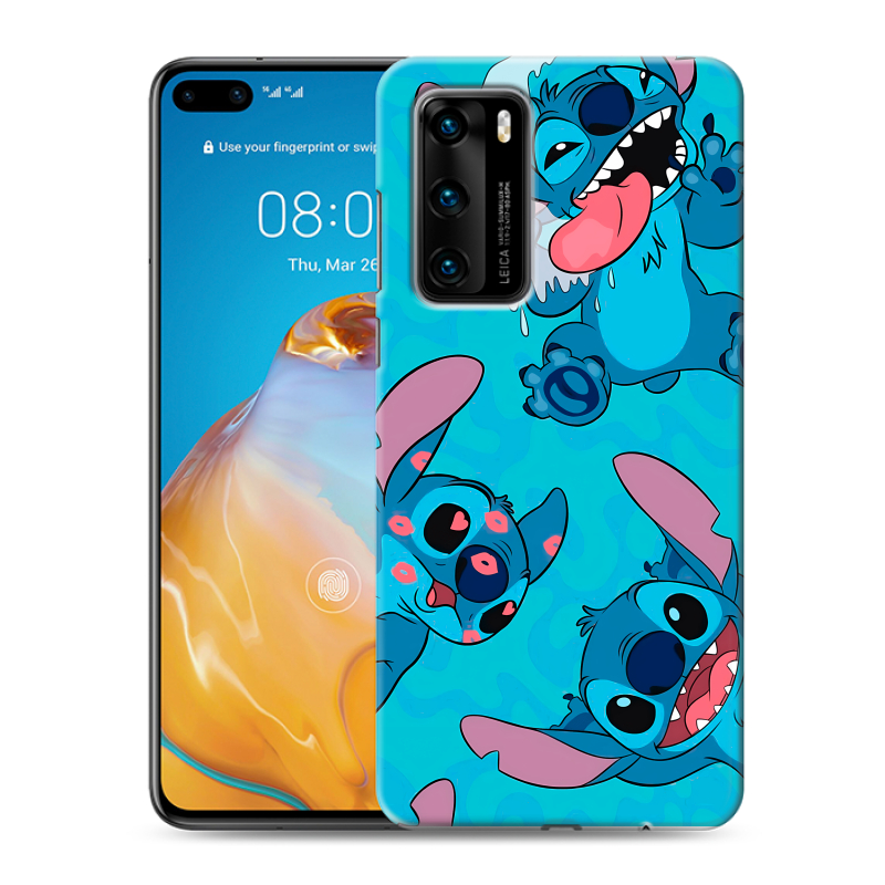 Силиконовый противоударный чехол на Huawei P40 с принтом Лило и Стич Силиконовый противоударный чехол на Huawei P40 с принтом Лило и Стич