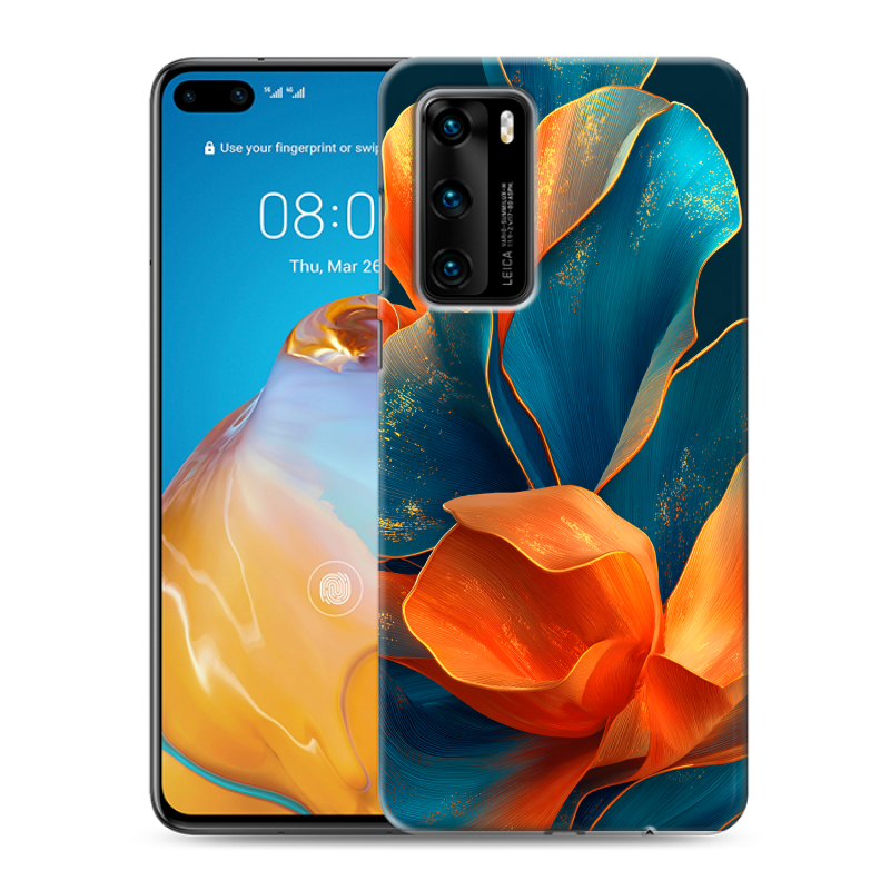 Силиконовый противоударный чехол на Huawei P40 с принтом Цветы Силиконовый противоударный чехол на Huawei P40 с принтом Цветы