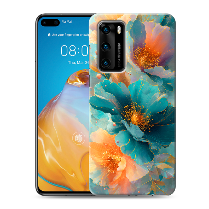 Силиконовый чехол на Huawei P40 с принтом Цветы Силиконовый чехол на Huawei P40 с принтом Цветы