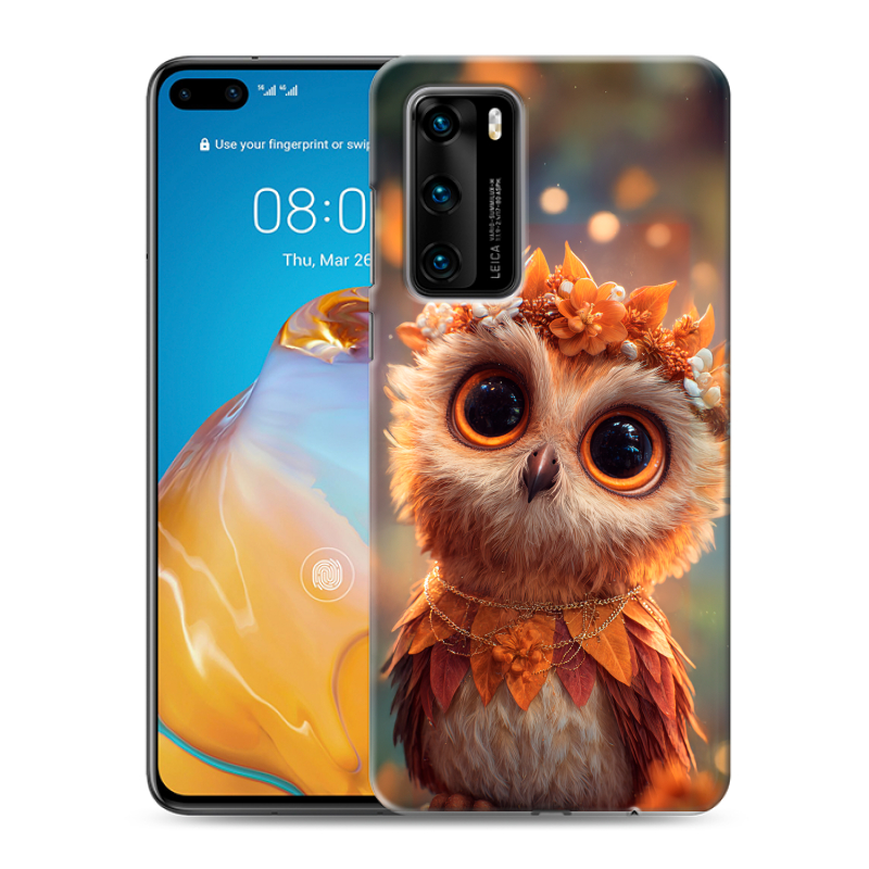 Пластиковый чехол на Huawei P40 с принтом Милая сова Пластиковый чехол на Huawei P40 с принтом Милая сова
