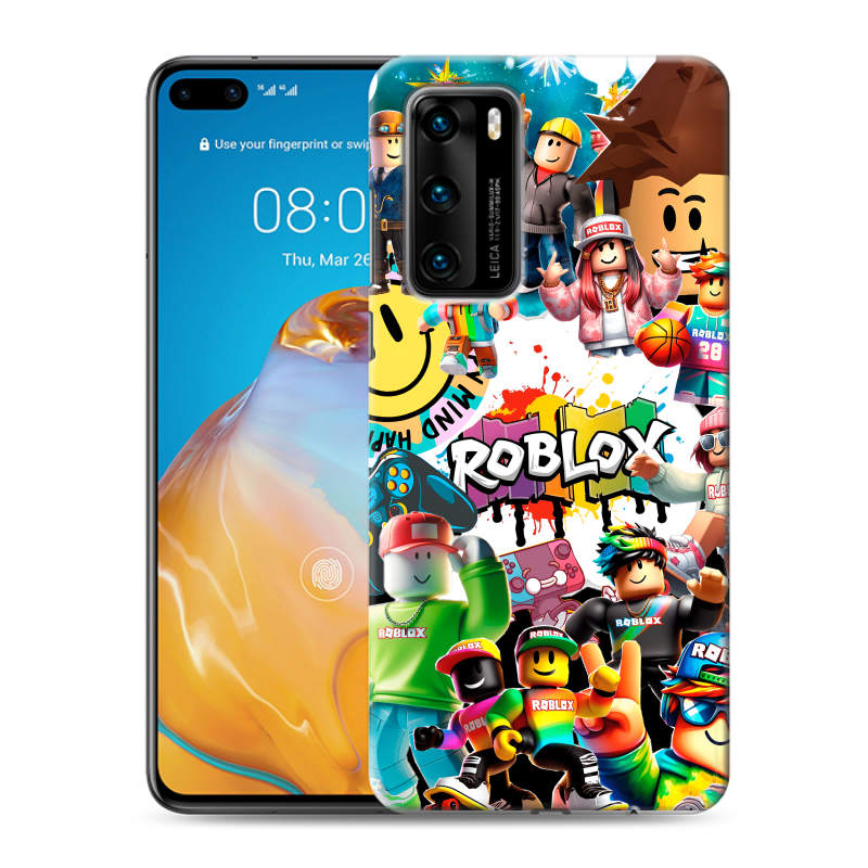Силиконовый противоударный чехол на Huawei P40 с принтом Roblox Роблокс Силиконовый противоударный чехол на Huawei P40 с принтом Roblox Роблокс